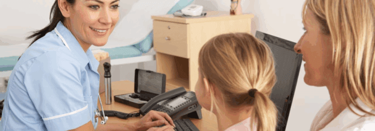 A mental health professional assisting a mother and child, showcasing the compassionate care and support provided in mental health roles, ideal for those seeking locum opportunities.